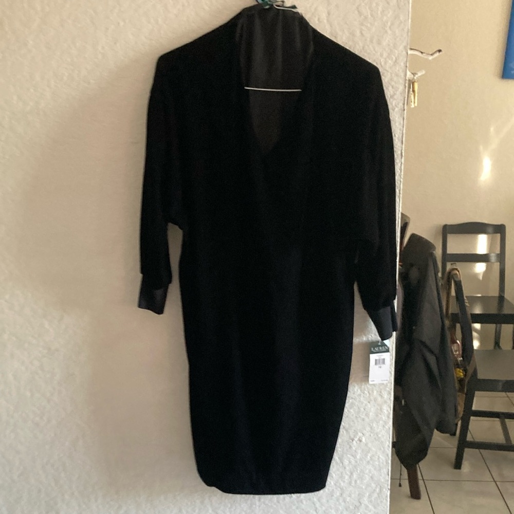 Ralph Lauren Black Sheath Dress with Dolman Sleeves